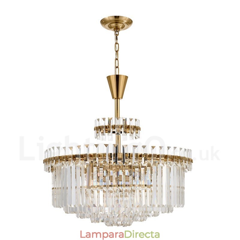 Lámpara colgante moderna contemporánea de acero de 9 luces con pantalla de cristal