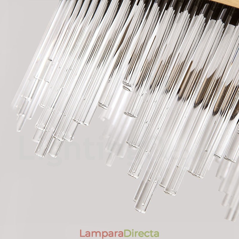 Lámpara colgante moderna y contemporánea de acero con pantalla de cristal