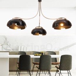 Lámpara de araña moderna contemporánea de acero de 3 luces con pantalla acrílica
