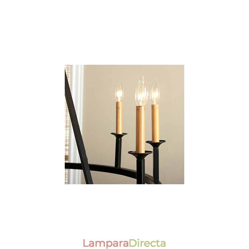Lámpara de araña de metal con pintura estilo campestre en miniatura