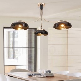 Lámpara de araña moderna contemporánea de acero de 3 luces con pantalla acrílica