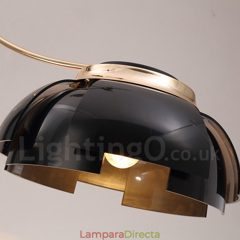Lámpara de araña moderna contemporánea de acero de 3 luces con pantalla acrílica