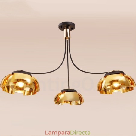 Lámpara de araña moderna contemporánea de acero de 3 luces con pantalla acrílica Lámpara de araña moderna contemporánea de acero de 3 luces con pantalla acrílica