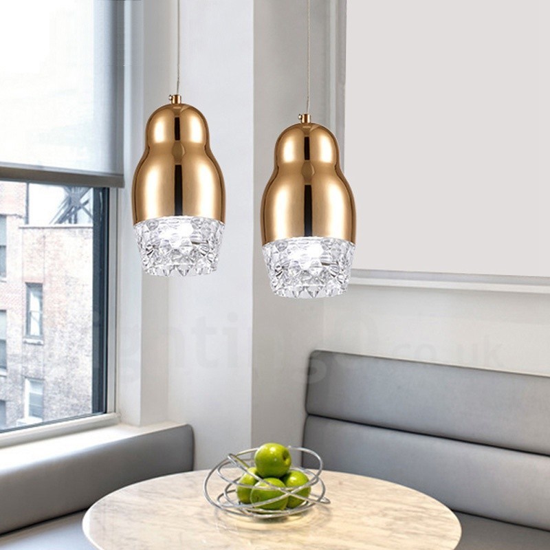 Lámpara colgante moderna contemporánea de aleación de aluminio de 1 luz con pantalla acrílica