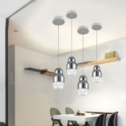 Lámpara colgante moderna contemporánea de aleación de aluminio de 1 luz con pantalla acrílica