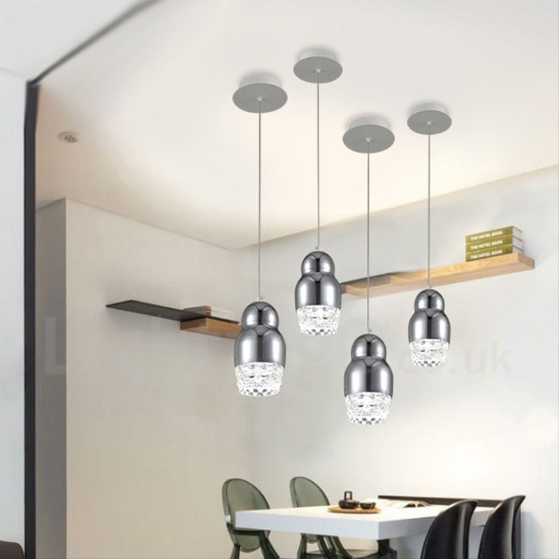 Lámpara colgante moderna contemporánea de aleación de aluminio de 1 luz con pantalla acrílica