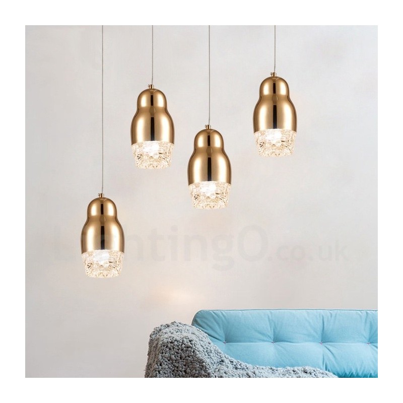 Lámpara colgante moderna contemporánea de aleación de aluminio de 1 luz con pantalla acrílica