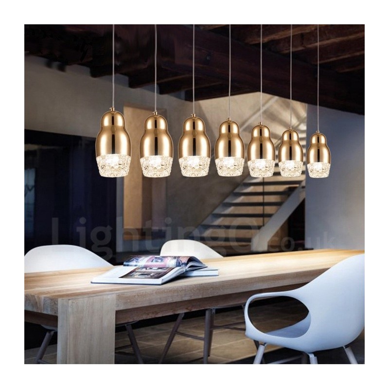 Lámpara colgante moderna contemporánea de aleación de aluminio de 1 luz con pantalla acrílica