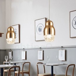 Lámpara colgante moderna contemporánea de aleación de aluminio de 1 luz con pantalla acrílica
