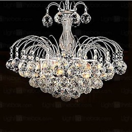 Lámpara colgante de lujo moderna de cristal de 3 luces