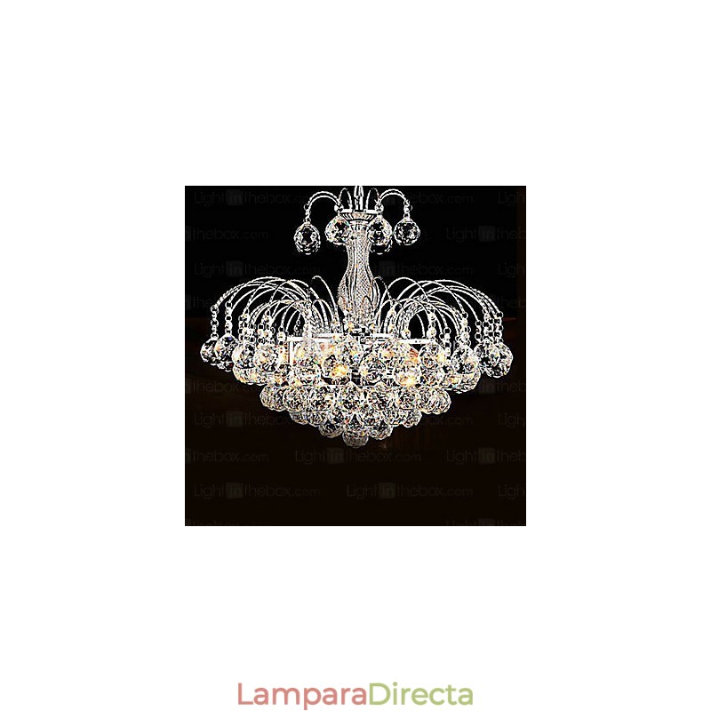 Lámpara colgante de lujo moderna de cristal de 3 luces