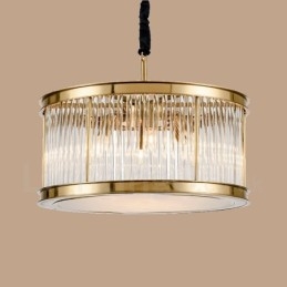 Lámpara colgante moderna y contemporánea de acero de 8 luces con pantalla de acrílico de cristal