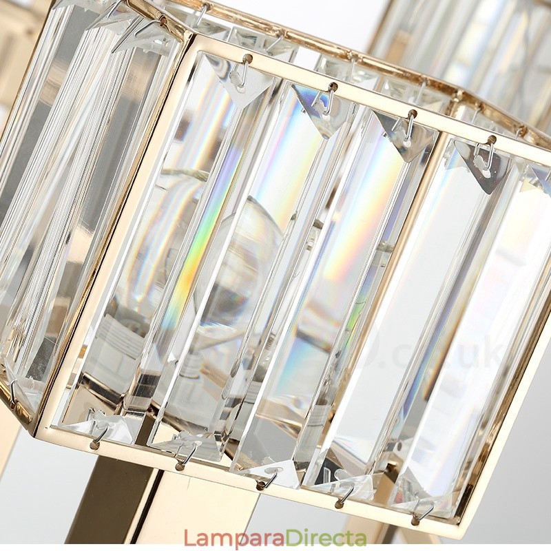 Lámpara colgante moderna contemporánea de acero de 10 luces con pantalla de cristal