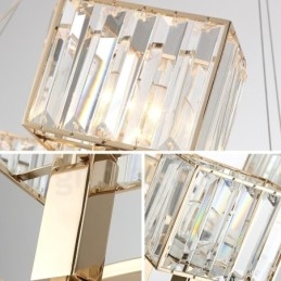 Lámpara colgante moderna contemporánea de acero de 8 luces con pantalla de cristal