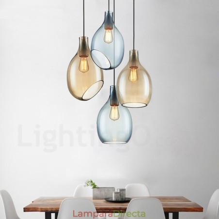 Lámpara colgante moderna contemporánea de 1 luz de vidrio con pantalla de vidrio Lámpara colgante moderna contemporánea de 1 luz de vidrio con pantalla de vidrio