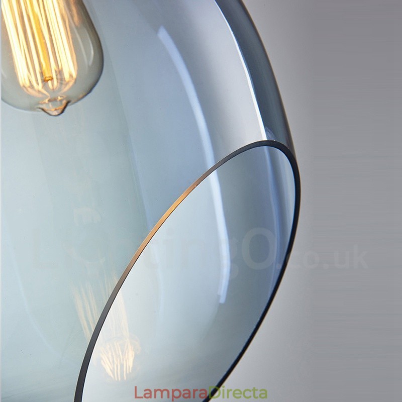 Lámpara colgante moderna contemporánea de 1 luz de vidrio con pantalla de vidrio
