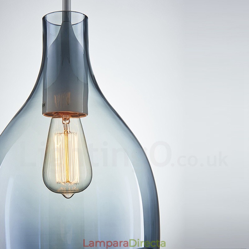 Lámpara colgante moderna contemporánea de 1 luz de vidrio con pantalla de vidrio