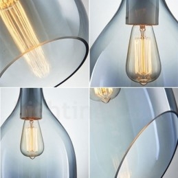 Lámpara colgante moderna contemporánea de 1 luz de vidrio con pantalla de vidrio