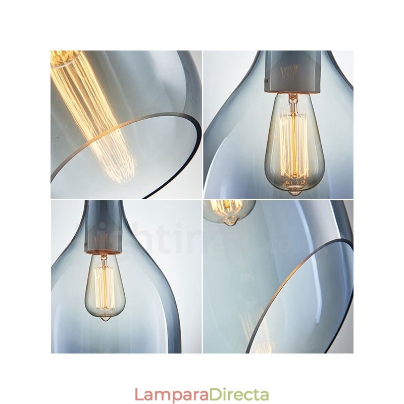 Lámpara colgante moderna contemporánea de 1 luz de vidrio con pantalla de vidrio