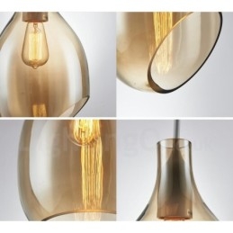 Lámpara colgante moderna contemporánea de 1 luz de vidrio con pantalla de vidrio
