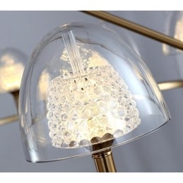 Lámpara de araña moderna contemporánea de metal de 9 luces con pantalla acrílica