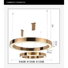Lámpara colgante moderna contemporánea de acero de 1 luz con pantalla acrílica
