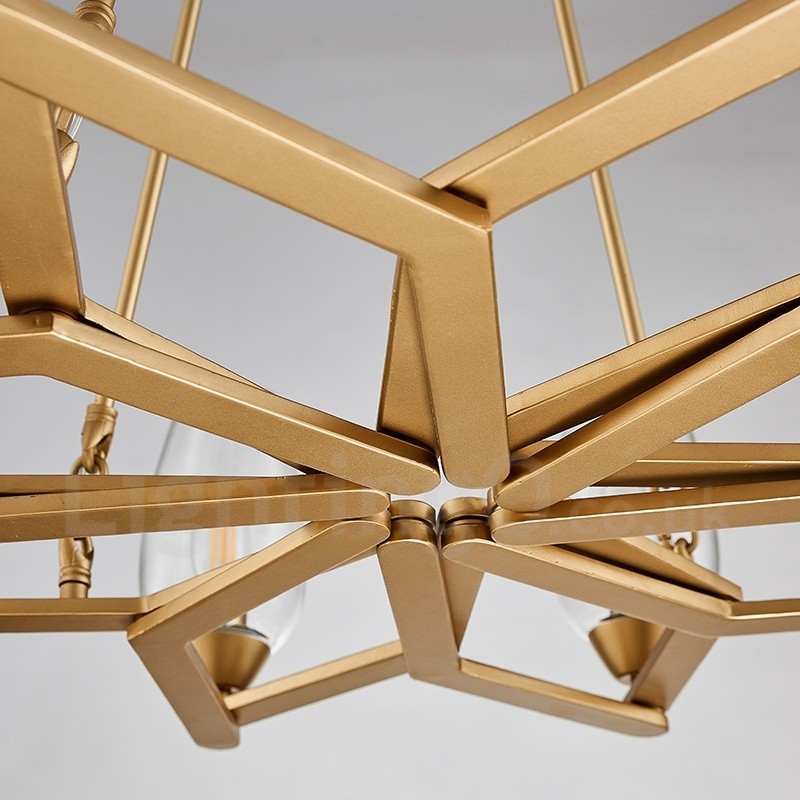 Lámpara colgante moderna contemporánea de acero de 6 luces con pantalla de vidrio