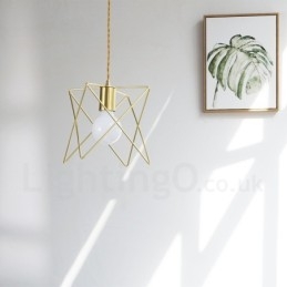 Lámpara colgante moderna contemporánea de acero de 1 luz con pantalla