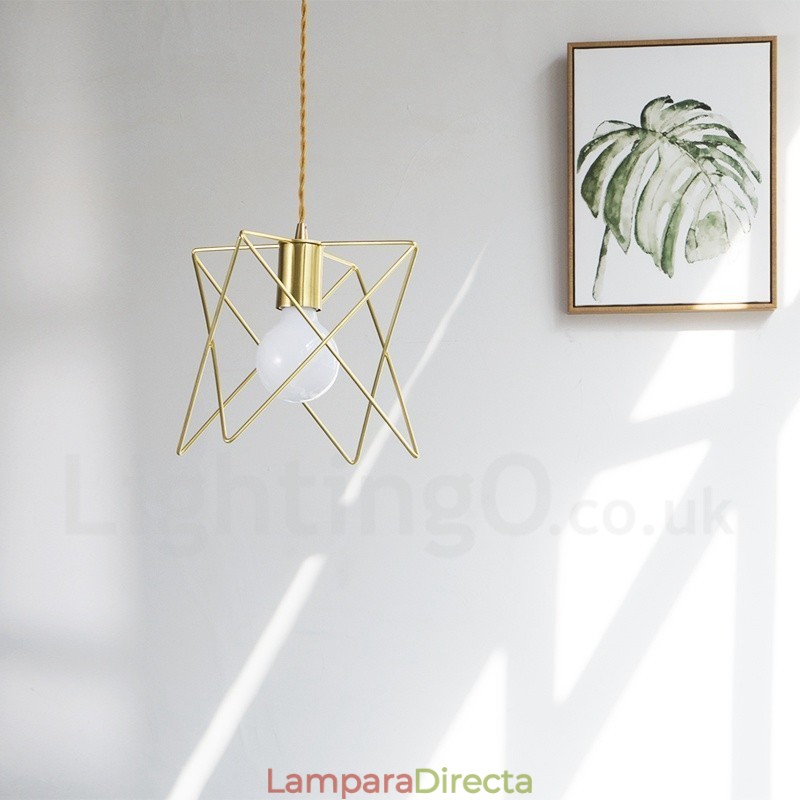 Lámpara colgante moderna contemporánea de acero de 1 luz con pantalla