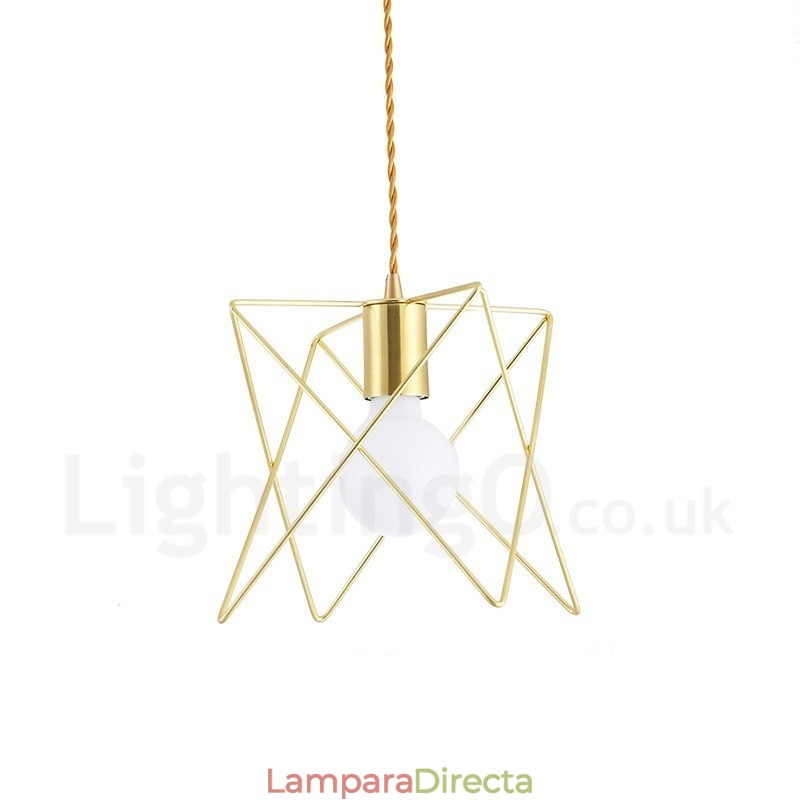 Lámpara colgante moderna contemporánea de acero de 1 luz con pantalla