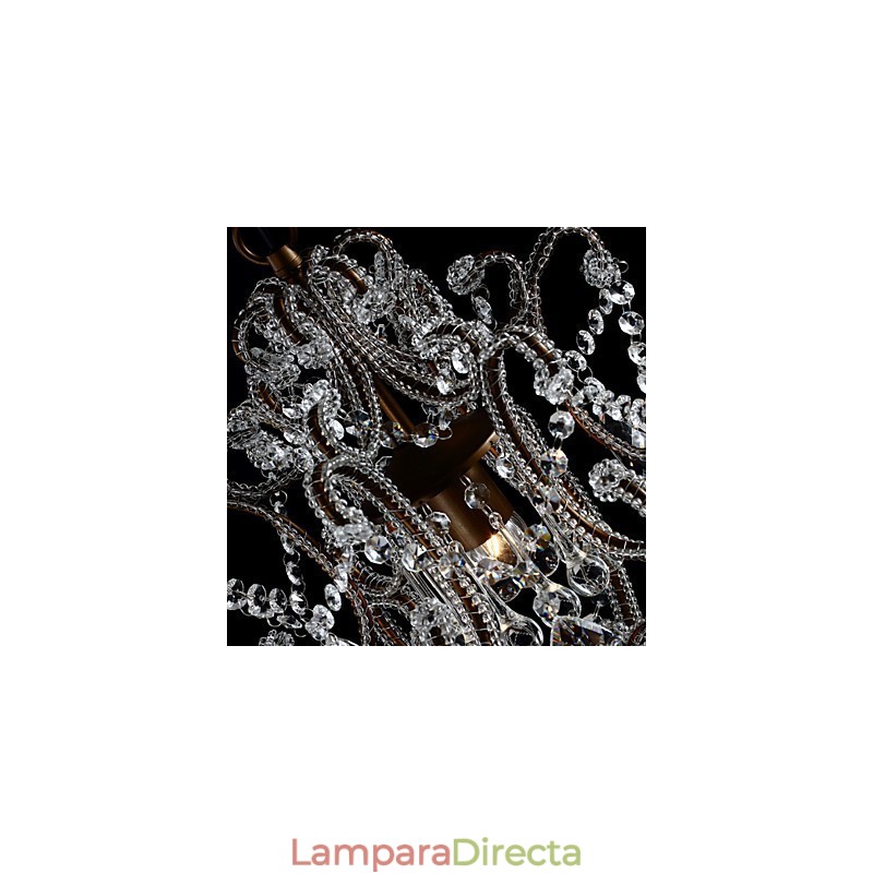 Lámpara colgante de cristal con diseño de araña moderna y vintage