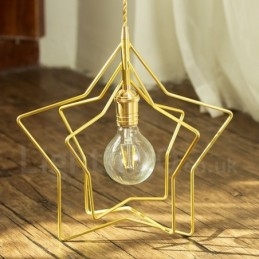 Lámpara colgante moderna contemporánea de latón de 1 luz con pantalla