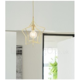 Lámpara colgante moderna contemporánea de latón de 1 luz con pantalla
