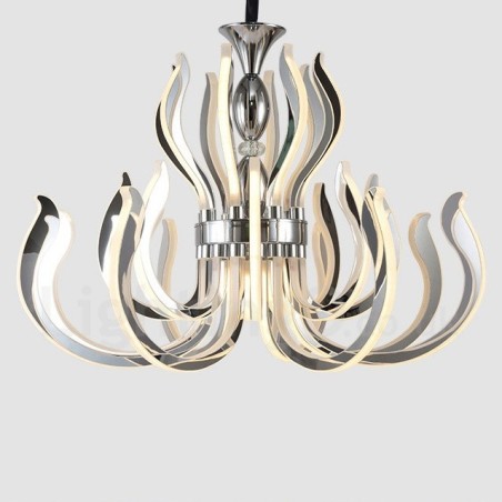 Lámpara de araña moderna contemporánea de acrílico de 24 luces con pantalla de acrílico Lámpara de araña moderna contemporánea de acrílico de 24 luces con pantalla de acrílico