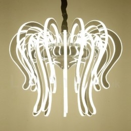 Lámpara de araña moderna contemporánea de acero de 20 luces con pantalla acrílica