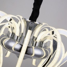 Lámpara de araña moderna contemporánea de acero de 20 luces con pantalla acrílica