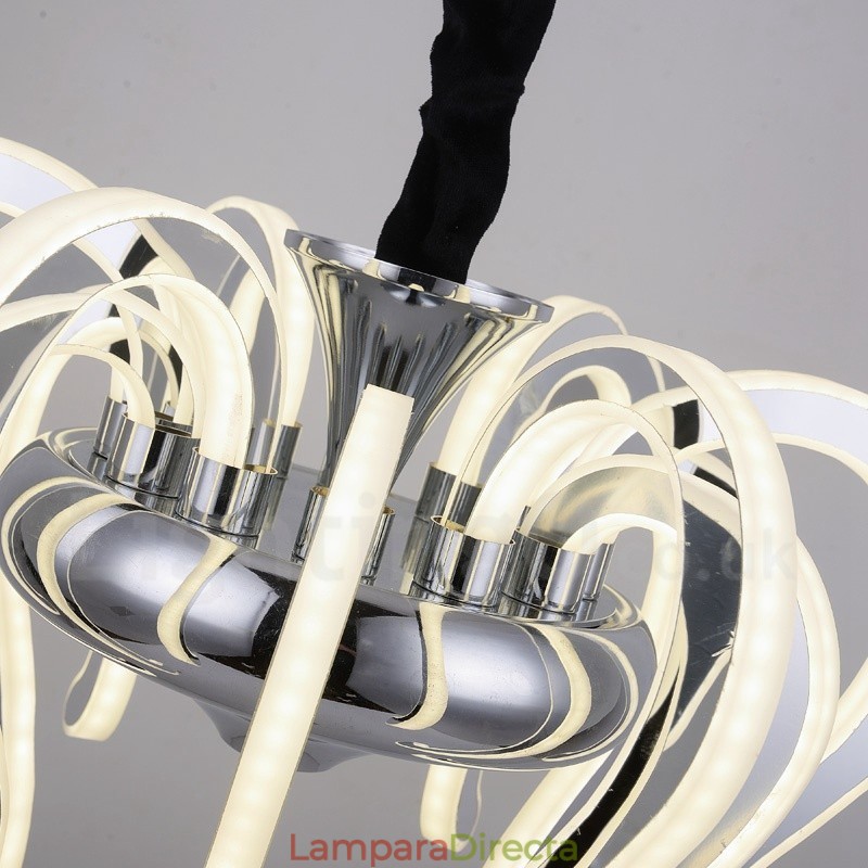 Lámpara de araña moderna contemporánea de acero de 20 luces con pantalla acrílica