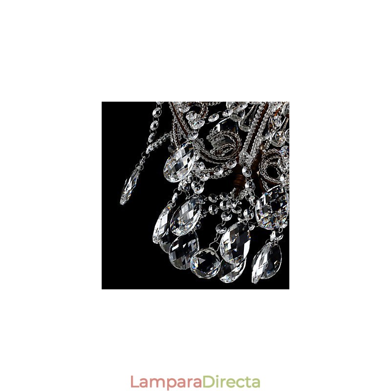 Lámpara colgante de cristal con diseño de araña moderna y vintage