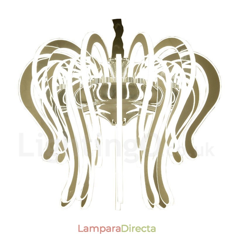 Lámpara de araña moderna contemporánea de acero de 20 luces con pantalla acrílica