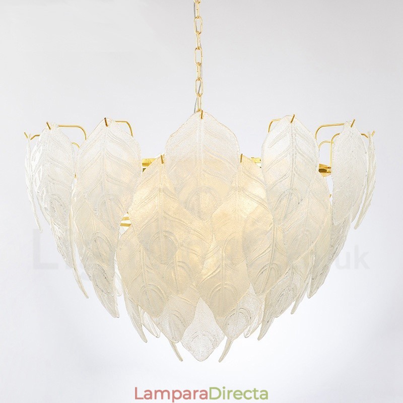 Lámpara colgante moderna contemporánea de acero de 4 luces con pantalla de vidrio