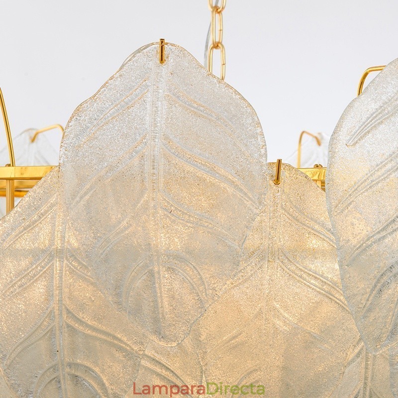 Lámpara colgante moderna contemporánea de acero de 4 luces con pantalla de vidrio