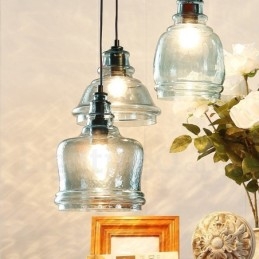 Lámpara colgante moderna contemporánea de acero de 1 luz con pantalla de vidrio