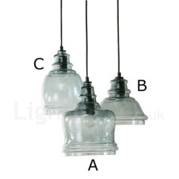 Lámpara colgante moderna contemporánea de acero de 1 luz con pantalla de vidrio