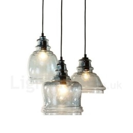 Lámpara colgante moderna contemporánea de acero de 1 luz con pantalla de vidrio