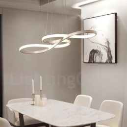 Lámpara colgante moderna y contemporánea de aleación de aluminio con pantalla acrílica
