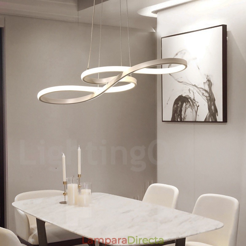 Lámpara colgante moderna y contemporánea de aleación de aluminio con pantalla acrílica