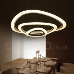 Lámpara colgante moderna contemporánea de 3 luces de aleación de aluminio con pantalla acrílica y regulable con control remoto