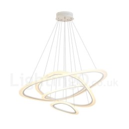 Lámpara colgante moderna contemporánea de 4 luces de aleación de aluminio con pantalla acrílica y regulable con control remoto