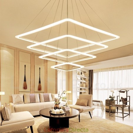 Lámpara colgante moderna y contemporánea de 4 luces de aleación de aluminio con pantalla acrílica Lámpara colgante moderna y contemporánea de 4 luces de aleación de aluminio con pantalla acrílica