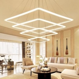 Lámpara colgante moderna y contemporánea de 4 luces de aleación de aluminio con pantalla acrílica